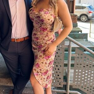 Floral Silk Midi Dress